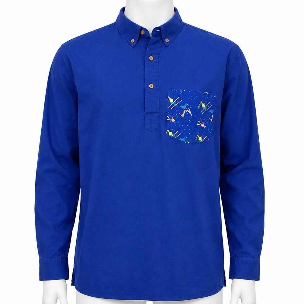 Chubbies The Weekend Shirt Men’s Size M Blue Ski The Limit Long Sleeve Pullover